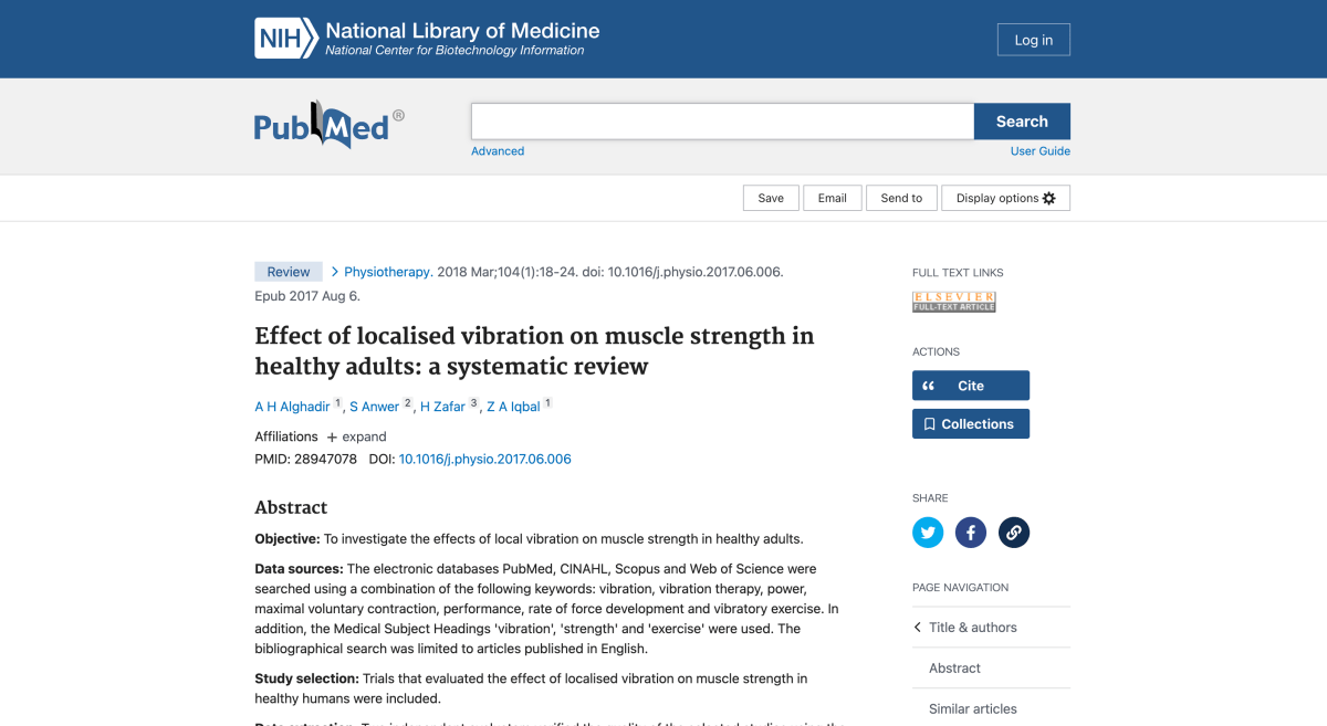 Einfluss lokalisierter Vibrationen auf die Muskelkraft bei gesunden Erwachsenen - Therapiegold