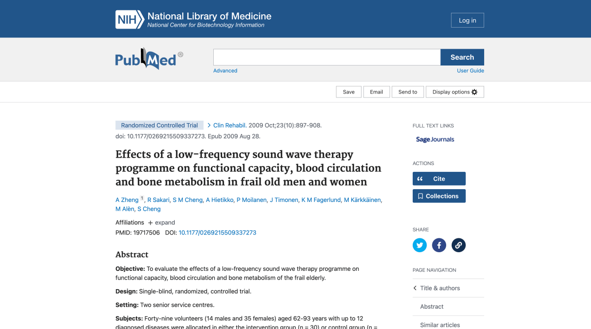 Niederfrequente Schallwellentherapie: Verbesserte Funktionsfähigkeit, Durchblutung & Knochenstoffwechsel bei Senioren - Therapiegold