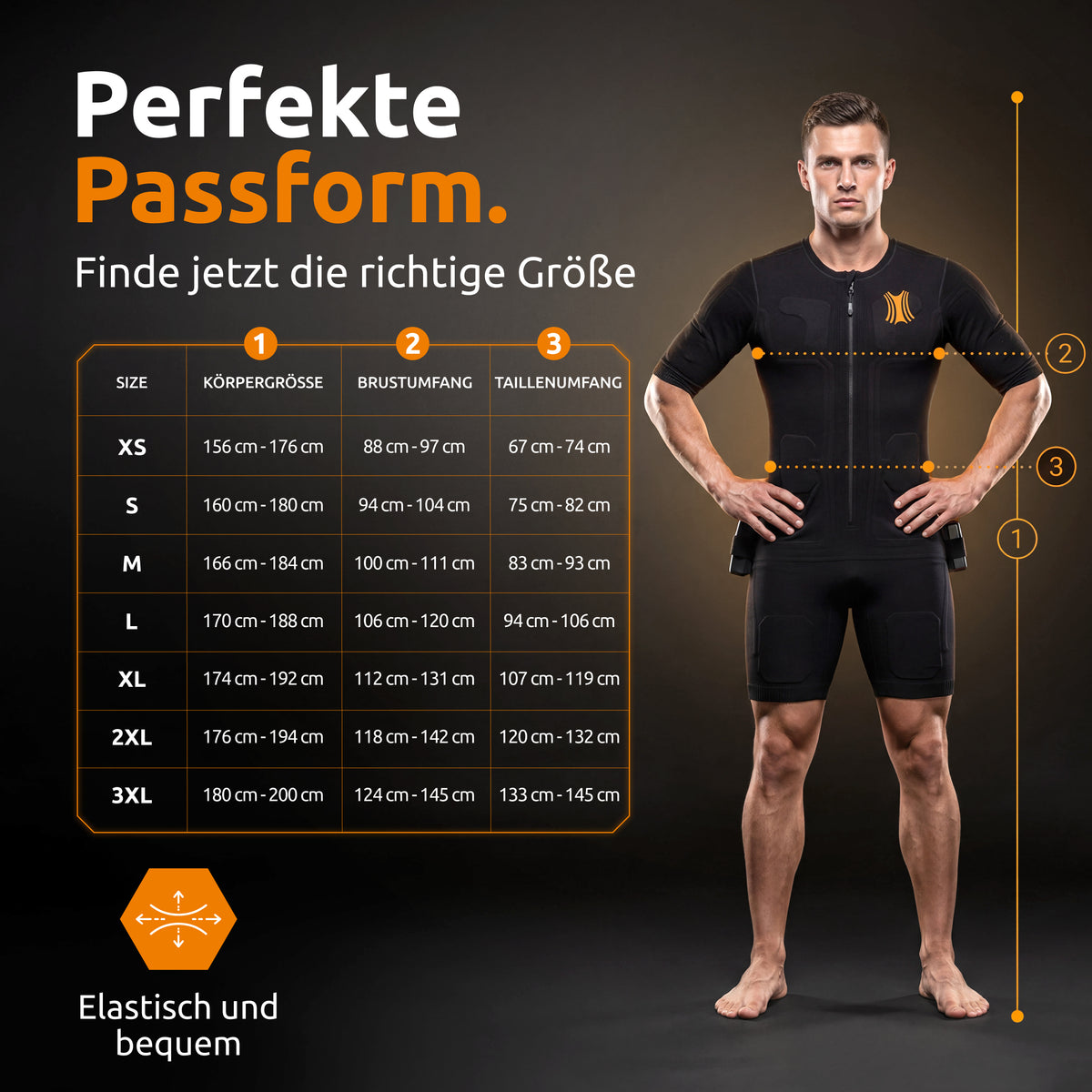 Kraftwunder EMA Anzug Größentabelle für die richtige Passform – Therapiegold