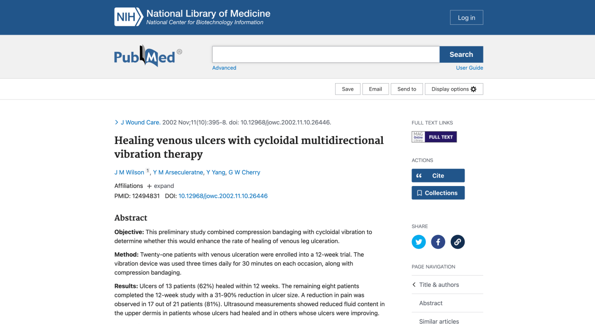 Effektivere Heilung venöser Geschwüre mit Vibrationstherapie und Kompressionsverbänden - Therapiegold