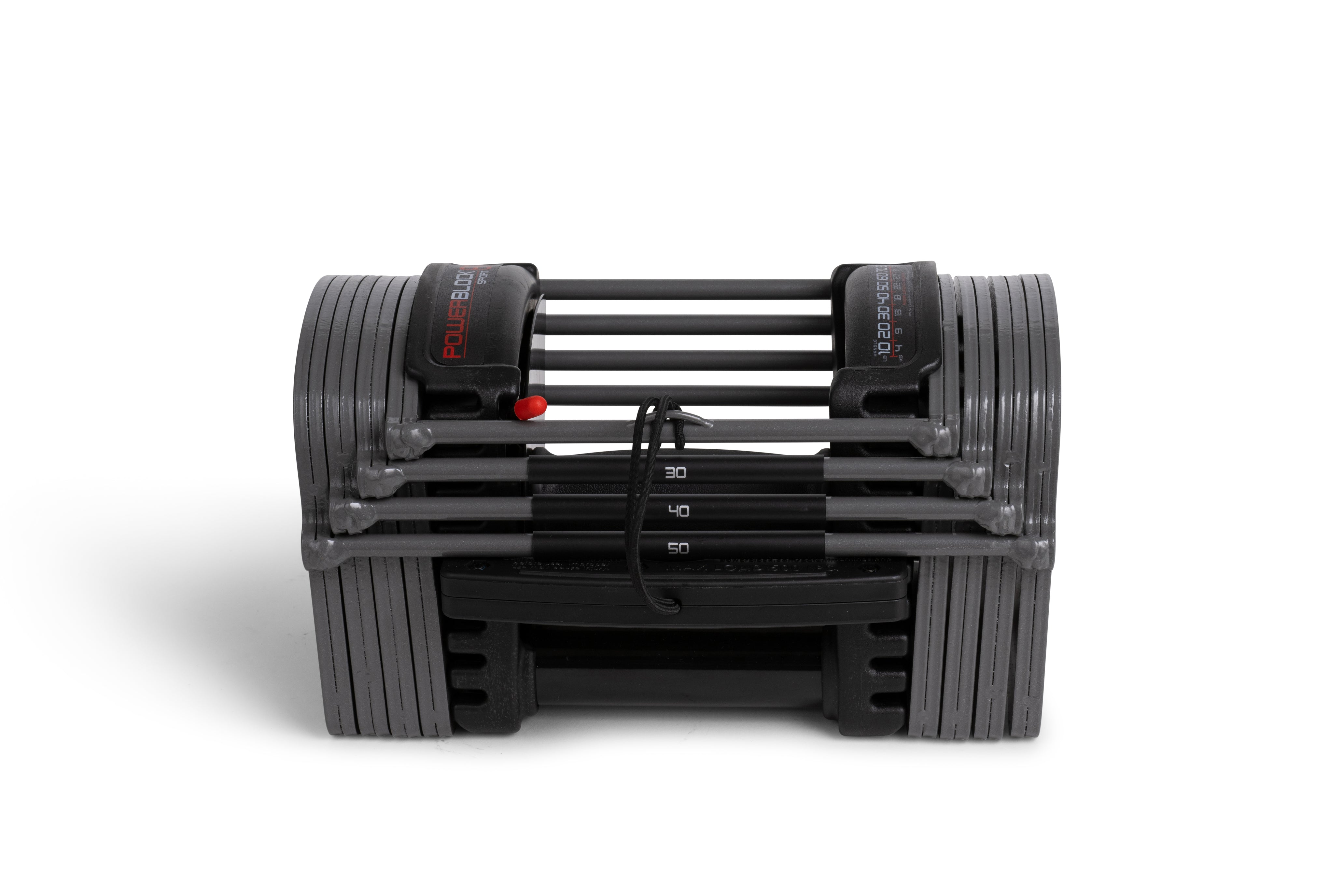 Verstellbare PowerBlock Expert 90 EXP Stage 1 - Detailansicht Hantel für effizientes Home-Gym